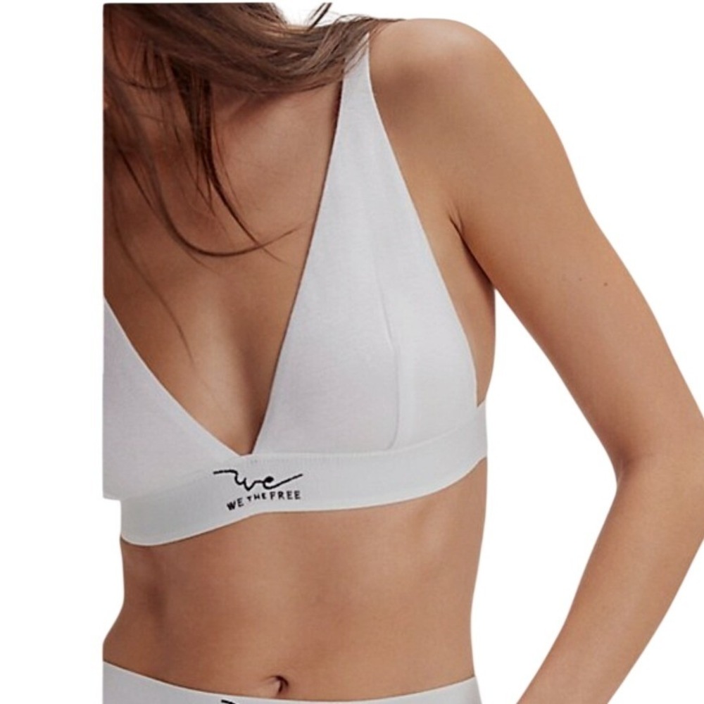 NWt We The Free Womens White Seamless Triangle Bralette Bra Top Size Small